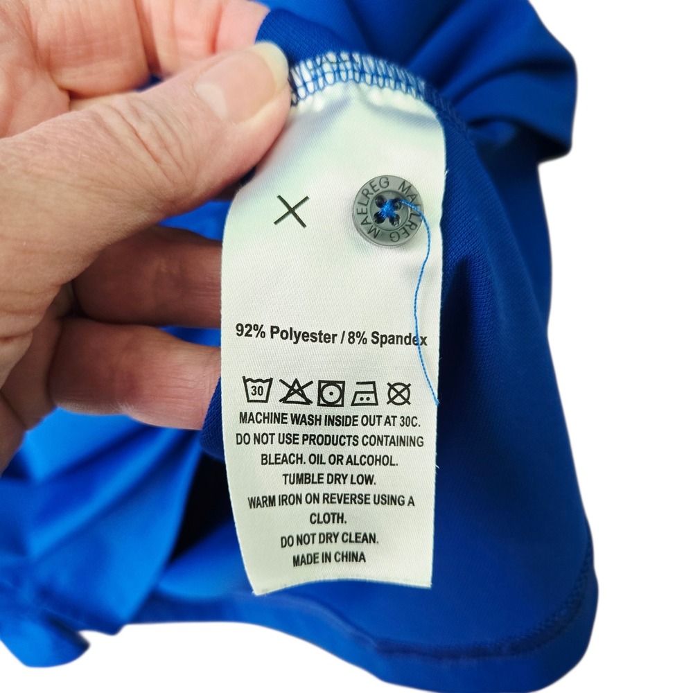 MAELREG Performance Polo Shirt Blue XL Golf‎ Athletic Short Sleeve Button Up Top - Picture 3 of 10